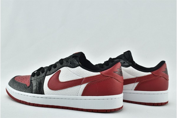 Air Jordan 1 Low Black White Red CW0192 200 Womens And Mens Shoes